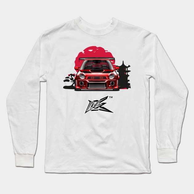 SUBARU IMPREZA WRX GC8 BUGEYE RED Long Sleeve T-Shirt by naquash